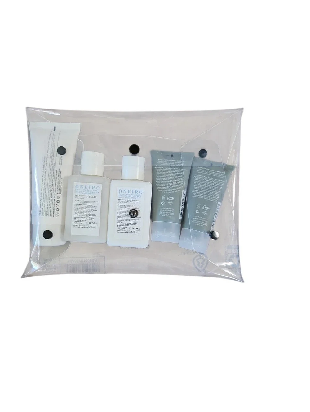 Travel Size Beauty Bundle Oneiro Sunchasers & Deep Steep in Clear Pouch NEW